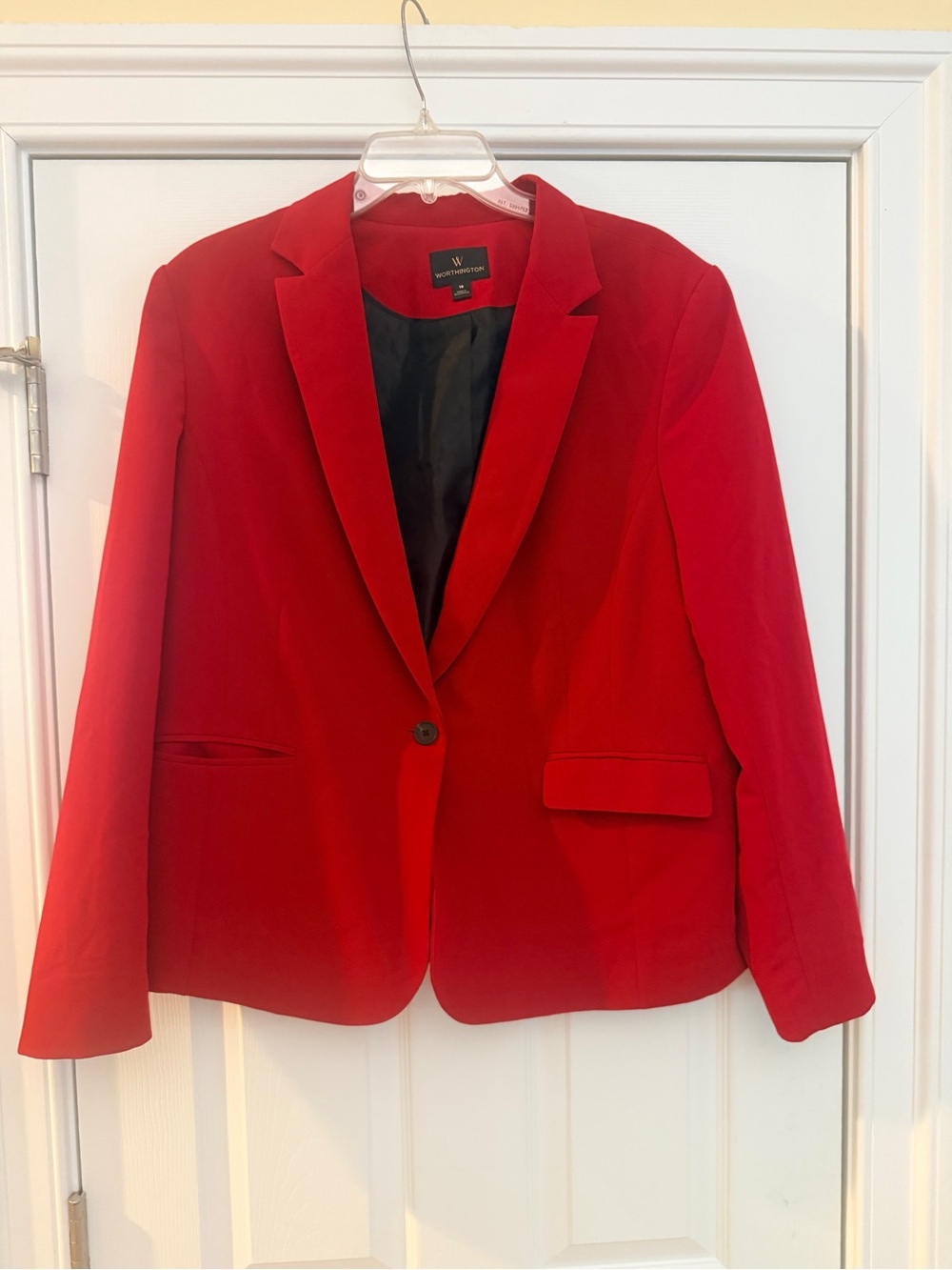 Women's Size 18 "Worthington" Bold Red Single-Button Blazer GUC